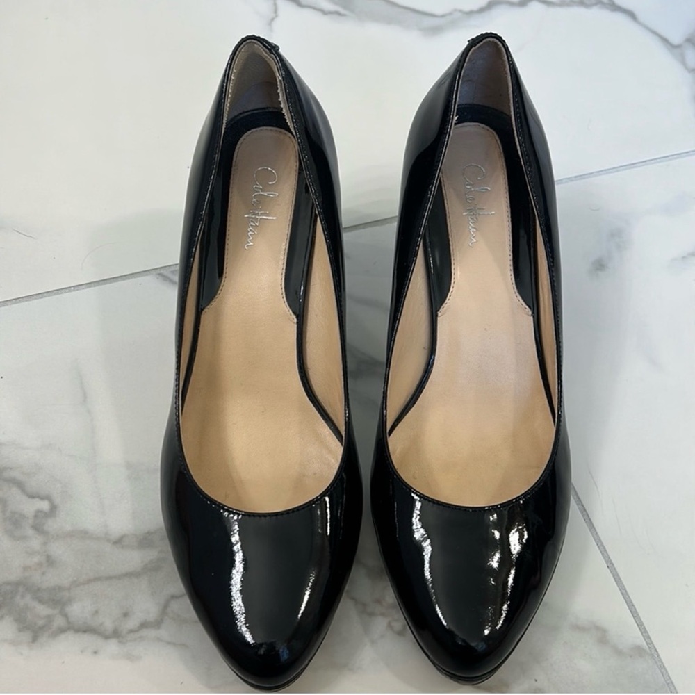 ❤️COLE HAAN MARGOT Nike air Black Patent Leather Heels Pumps